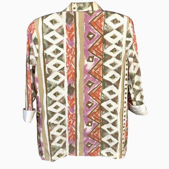 VTG 80s Toni Garment CC Magic Blazer Petite Geo Abstract Art to Wear Statement - Picture 2 of 6